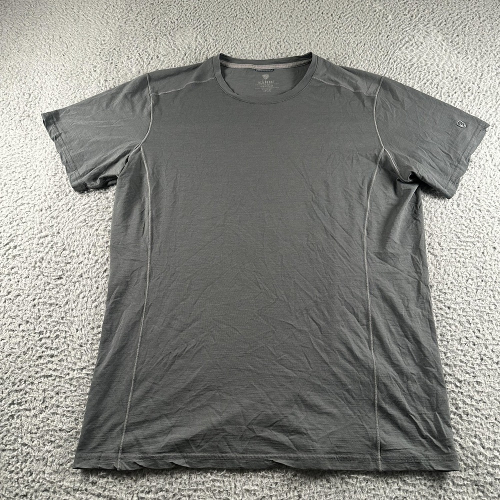 Kuhl Cashmerino Tee Shirt Mens M Gray Merino Wool Blend Crewneck Hiking Outdoors
